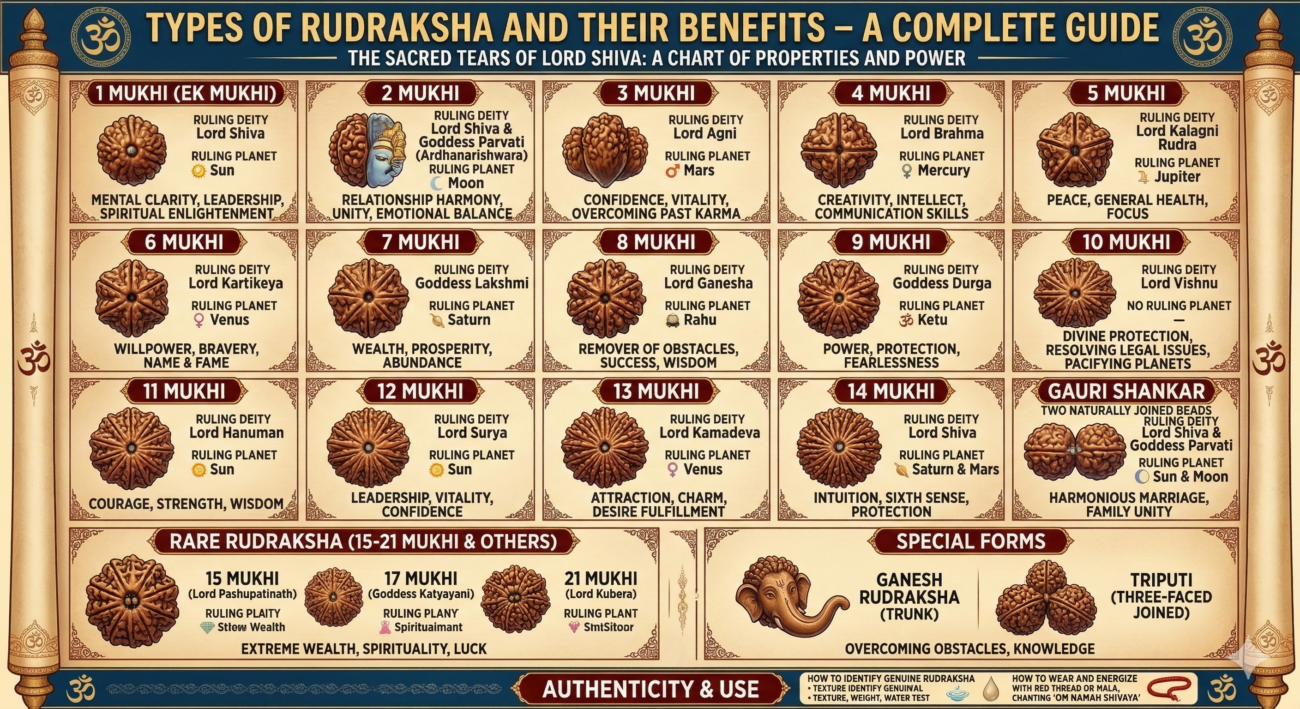 types of rudraksha