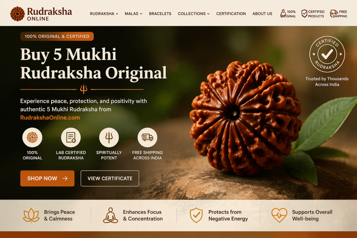 buy 5 mukhi original rudraksha